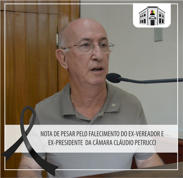 Nota de pesar pelo falecimento do ex vereador e ex presidente da Câmara