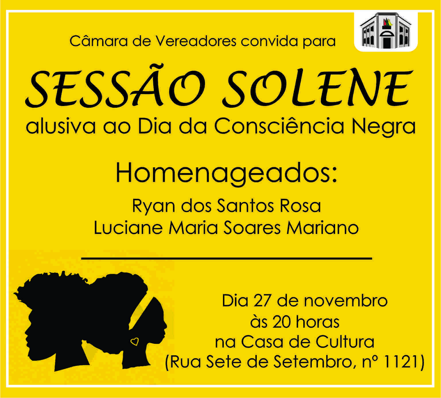 Sessão solene alusiva à Consciência Negra será nesta quarta