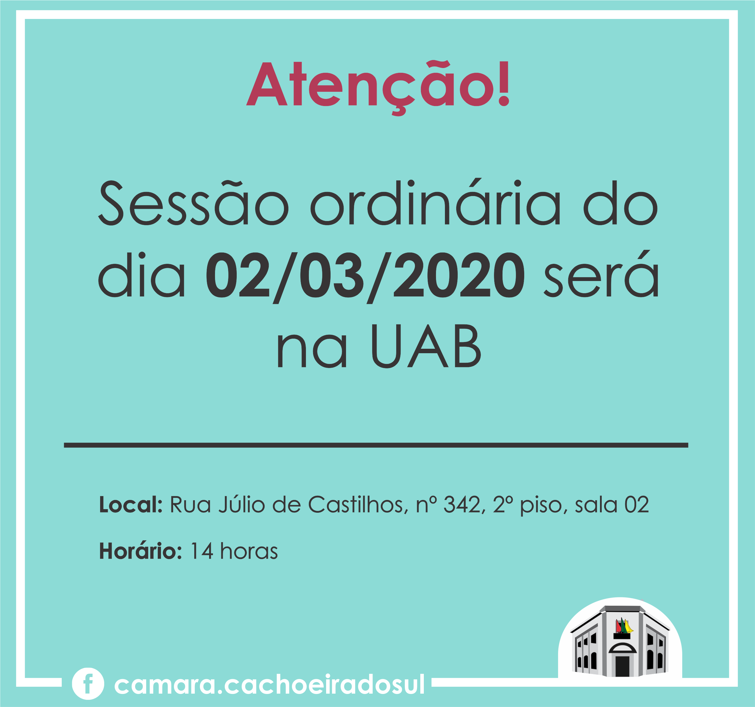 Câmara fará mais uma sessão ordinária na UAB