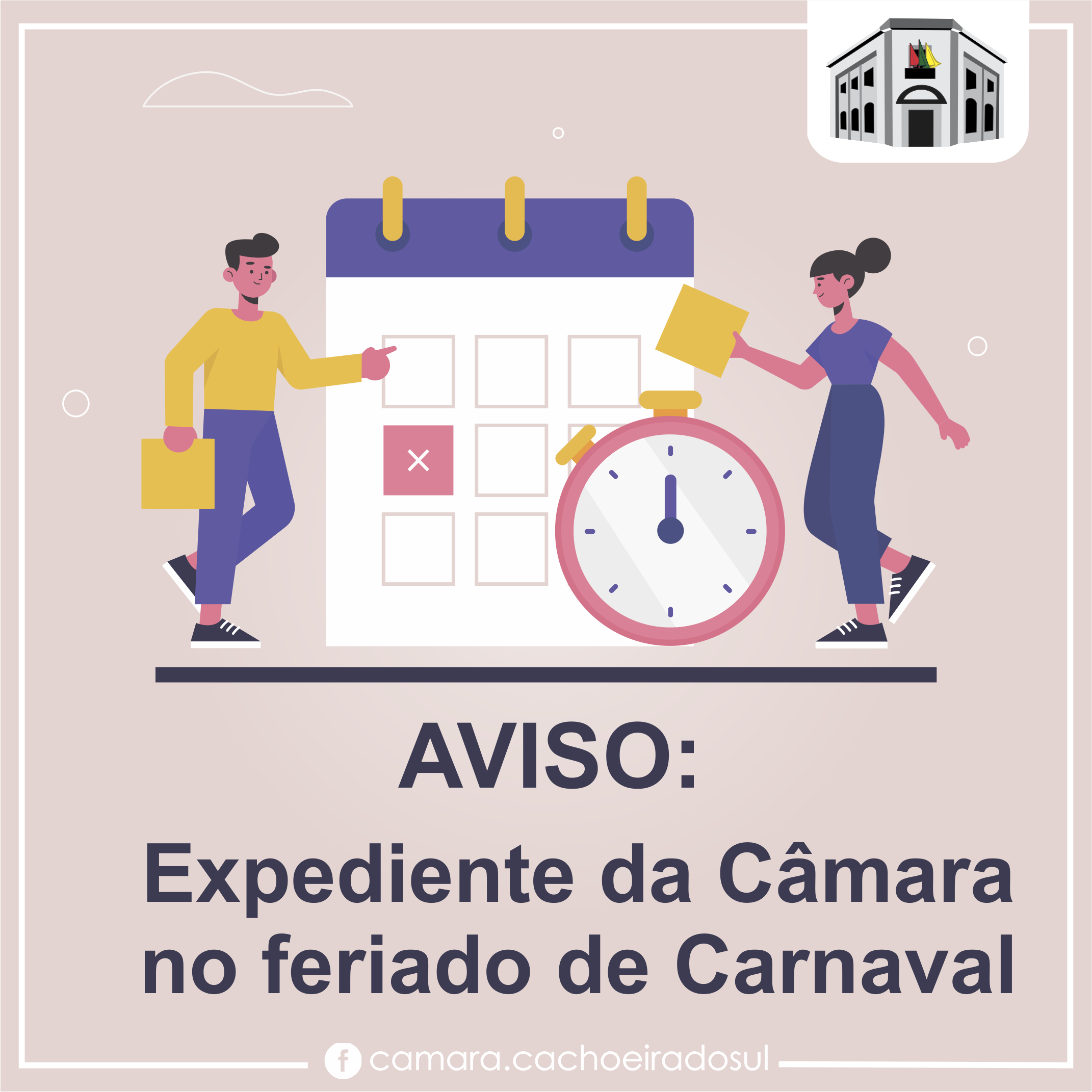 Expediente da Câmara no feriado de Carnaval