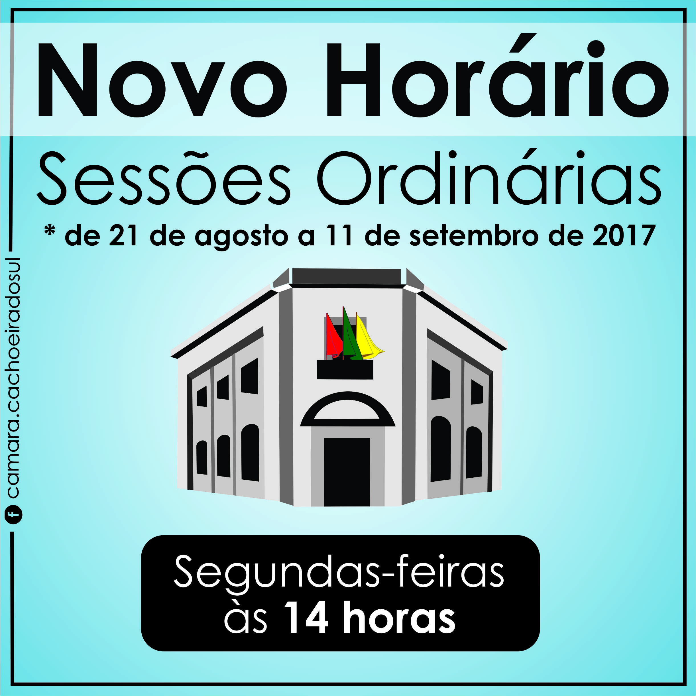 Câmara realizará sessões ordinárias à tarde