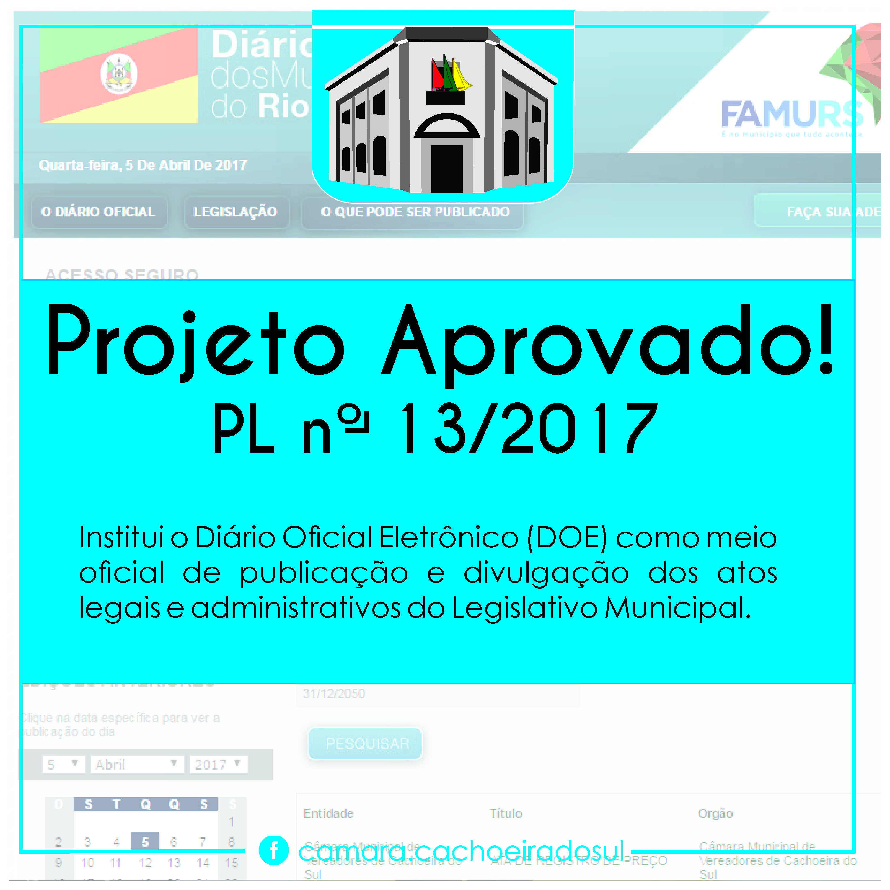 Câmara voltará a publicar seus atos oficiais no Diário Oficial Eletrônico