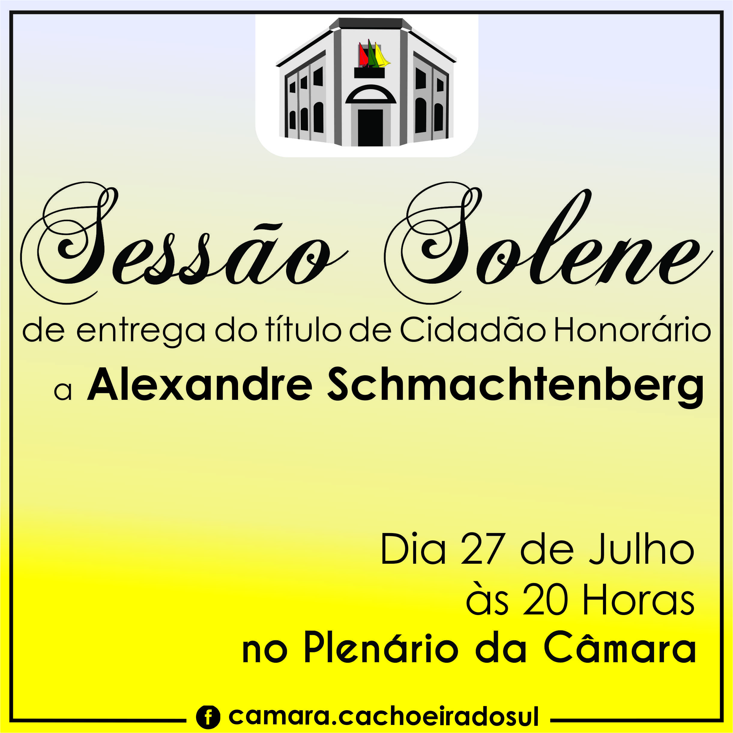 Empresário Alexandre Schmachtenberg receberá Título de Cidadão Honorário amanhã