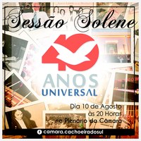 Sessão solene para a Igreja Universal