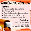 Audiência pública sobre mudanças nos serviços postais